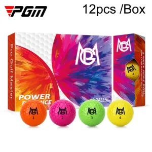 12pcs /Box PGM Golf Colored Competition Balls Double Layer Practice Balls