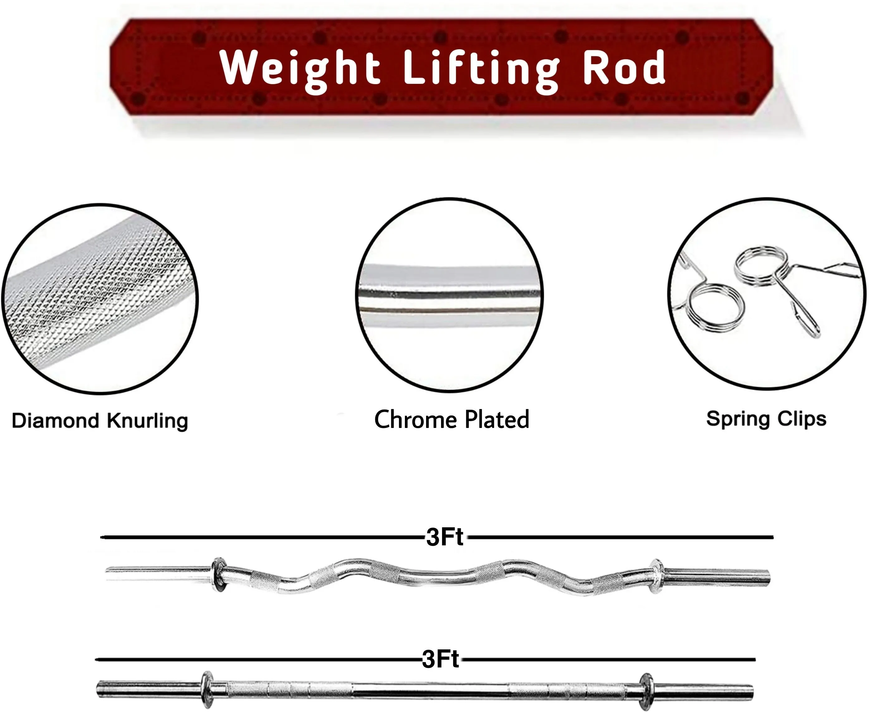 14KG Set Home Gym Equipments |3ft Curl Rod | 3ft Straight   One Pair Dumbbell Rods | Weight Plates