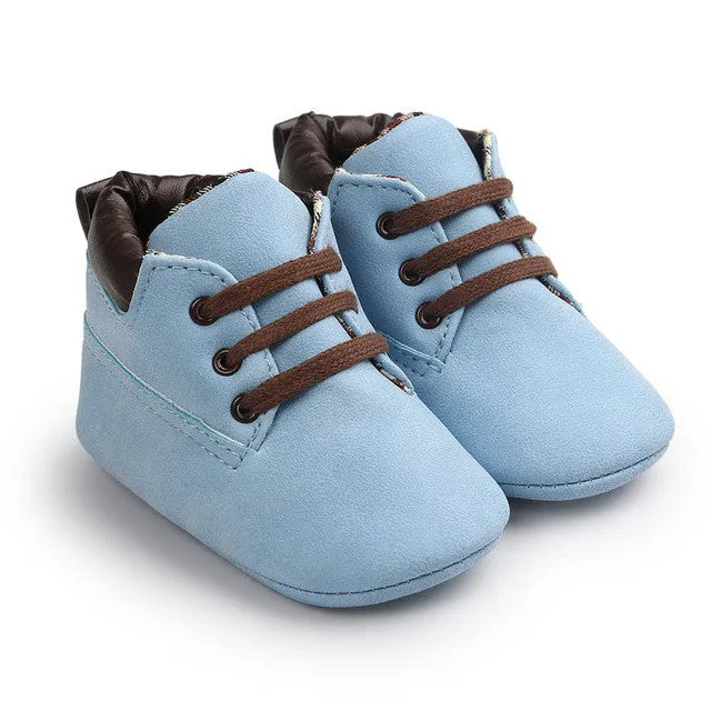 2016 Spring / Autumn Infant Baby Boy Soft Sole PU Leather First Walkers Crib Shoes 0-18 Months