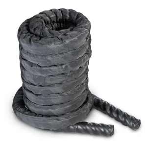 20m Battle Rope, Black Cover - 38mm (1.5 Inch) waterproof