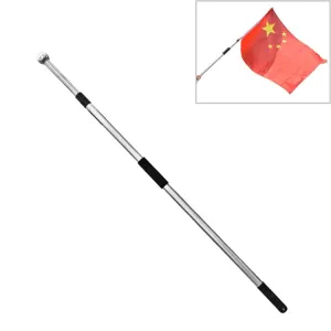 2M 2 Knots Multi-function Telescopic Stainless Steel Teaching Stick Guide Flagpole Signal Flag