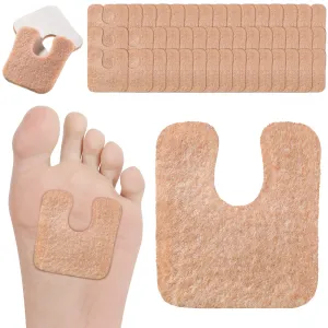 48 Pieces U-Shaped Felt Callus Pads Metatarsal Foot Pads for Pain Relief Keep Calluses from Rubbing on Shoes Forefoot and Support Self-Adhesive Foam Foot Cushion Pad for Men and Women Beige