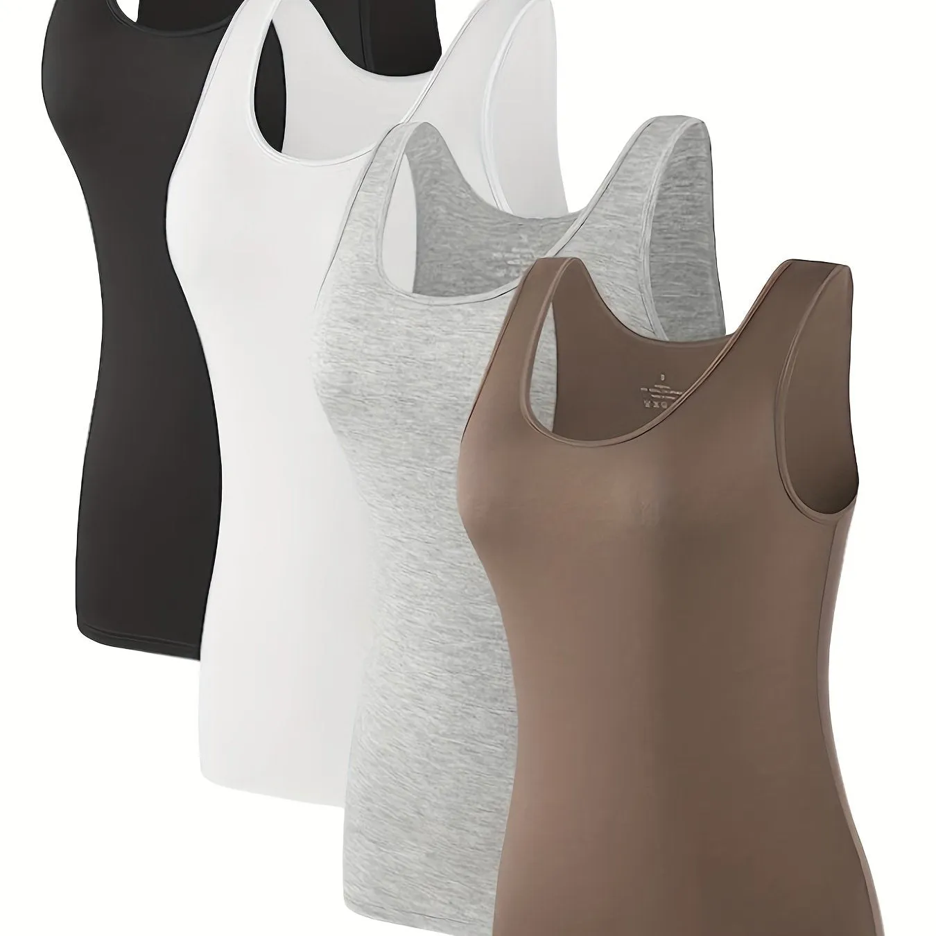 4Pack Womens Workout Tank Tops Versatile Casual Sleeveless Crew Neck