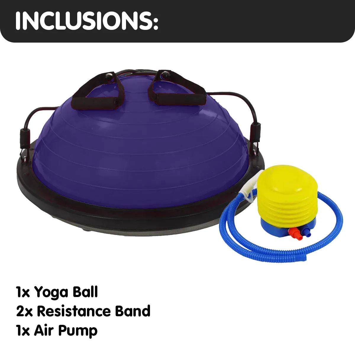 58cm Anti-Burst Yoga Ball Balance Trainer with Bands