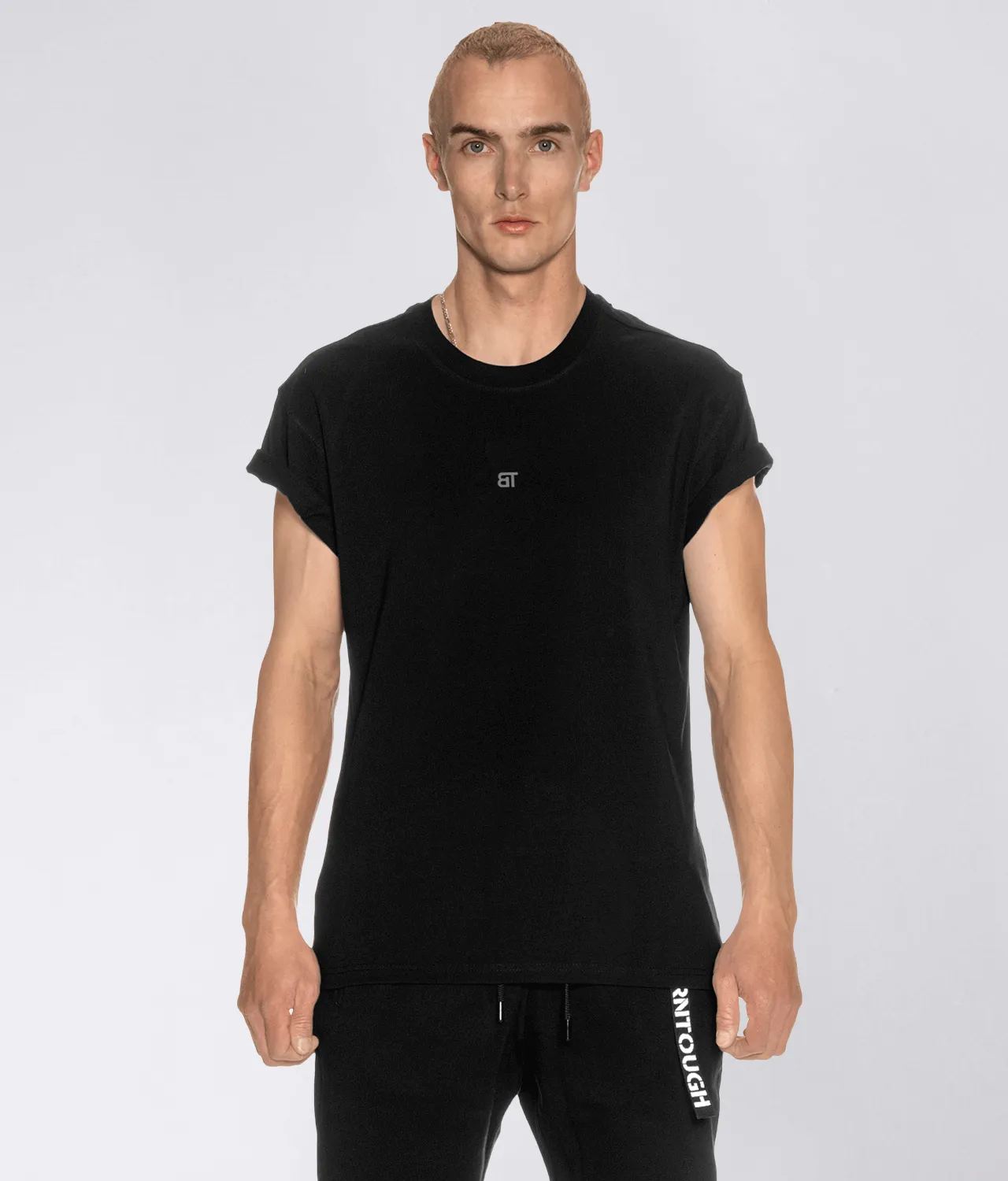 900 . Viscose Regular-Fit Back Roll T-Shirt - Black