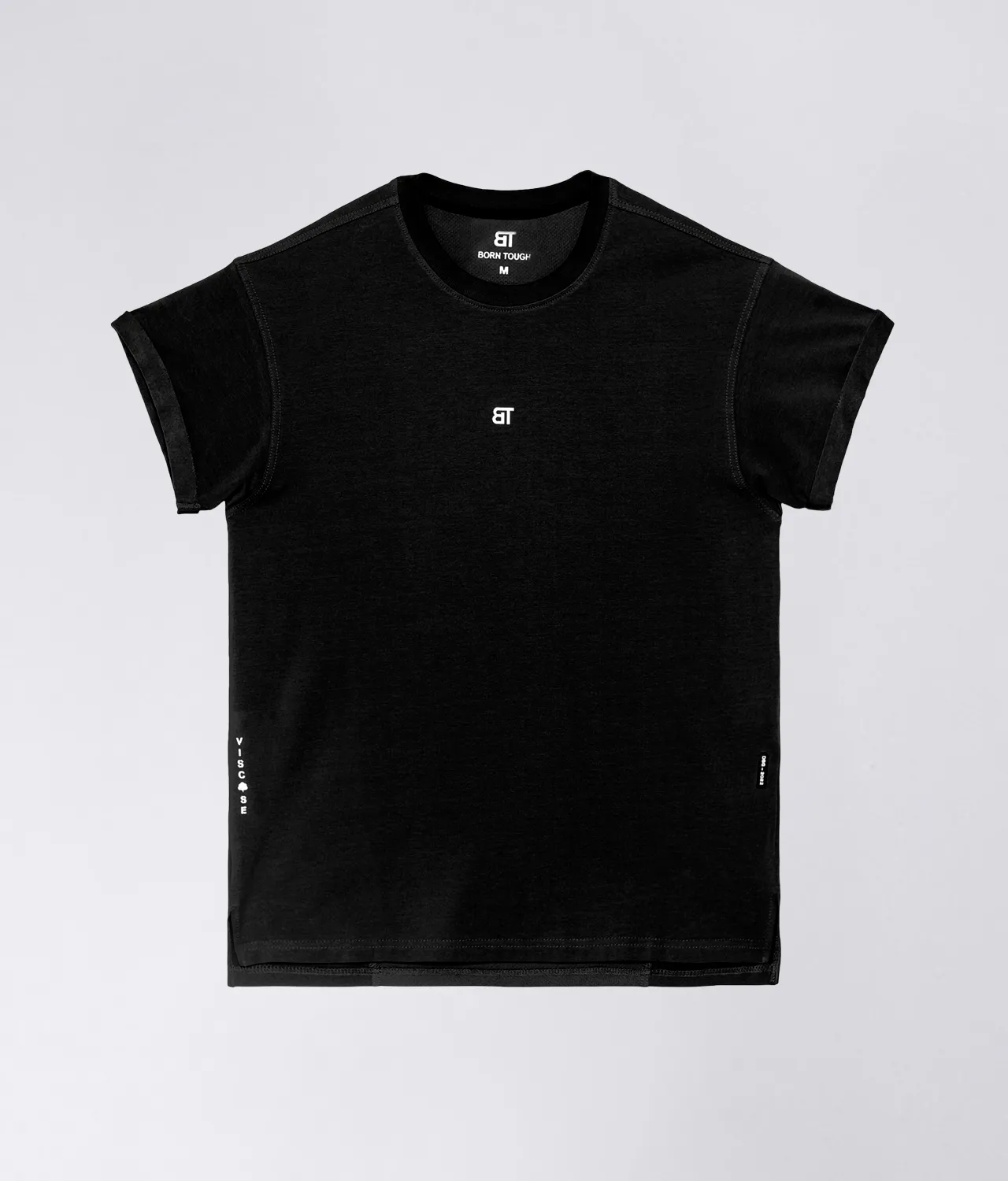 900 . Viscose Regular-Fit Back Roll T-Shirt - Black