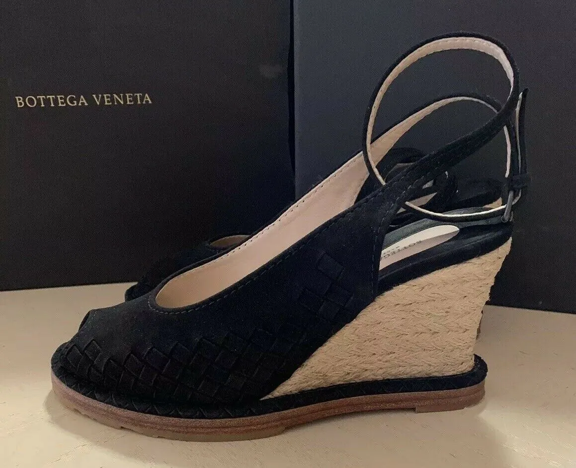 $990 Bottega Veneta Women’s Suede Shoes Sandal Black 9 US ( 39 Eu ) Italy