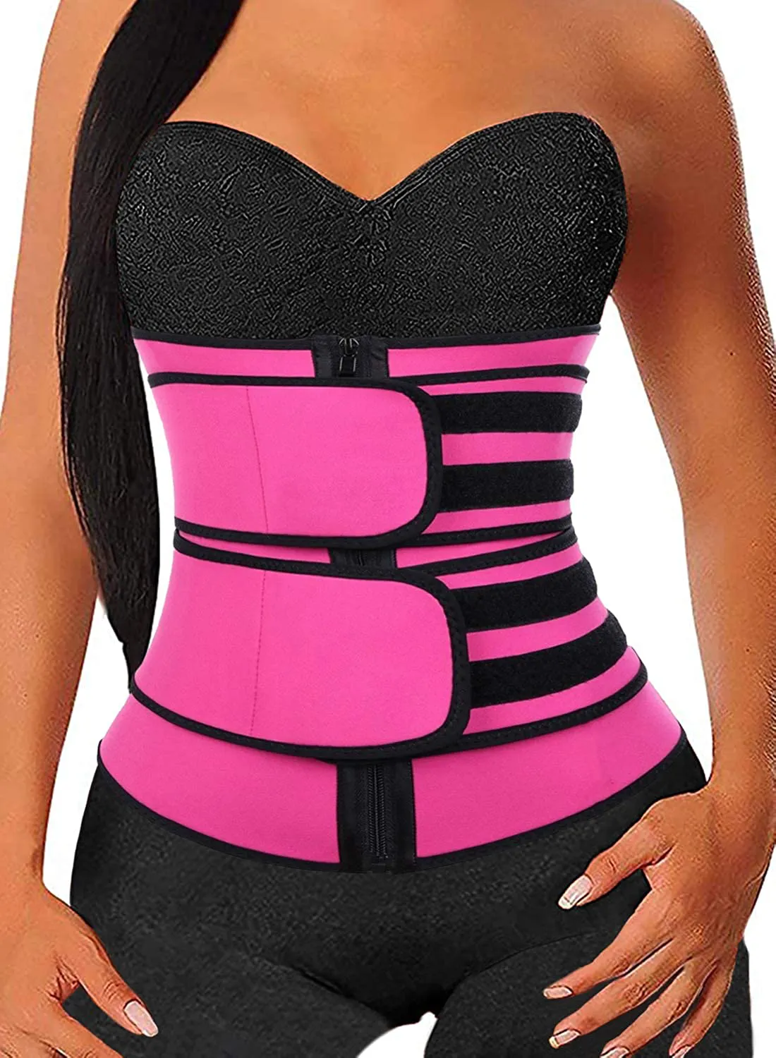 Acelitt Women Ladies Waist Trainer Weight Loss Corset Trimmer Belt Waist Cincher Body Shaper, Size S-XXXL