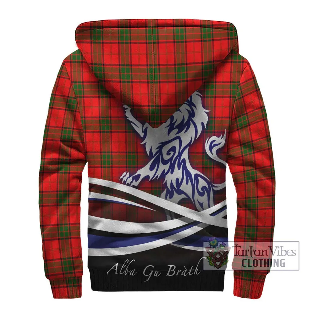 Adair Tartan Sherpa Hoodie with Alba Gu Brath Regal Lion Emblem