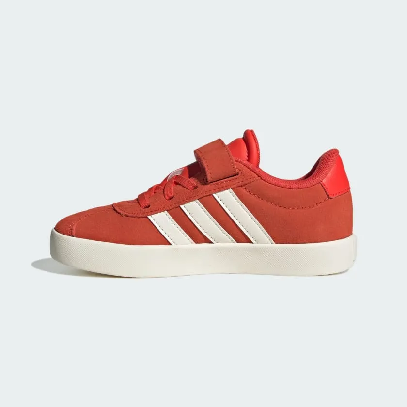 ADIDAS KID'S VL COURT 3.0 HOOK N'LOOP RED/WHITE SNEAKER SHOES