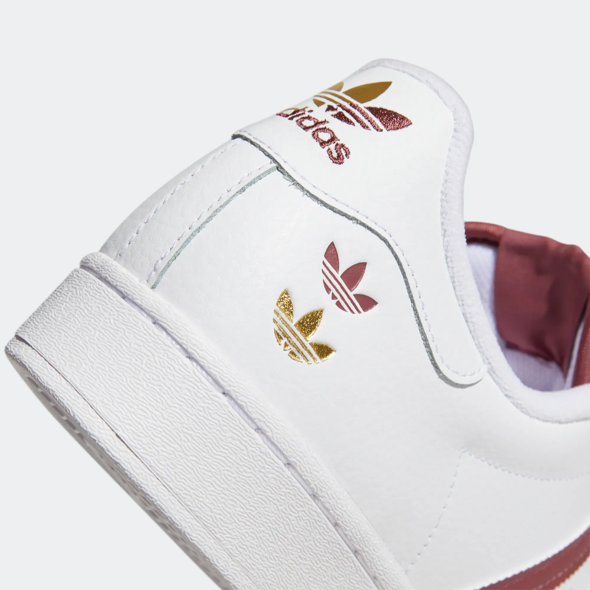 Adidas Men's Superstar Shoes - Cloud White / Quiet Crimson / Gold Foil