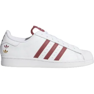 Adidas Men's Superstar Shoes - Cloud White / Quiet Crimson / Gold Foil