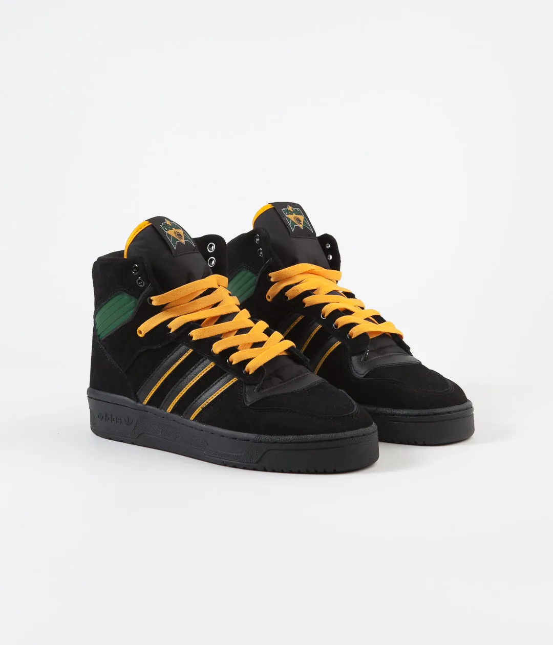 Adidas Rivalry Hi OG 'Na-Kel' Shoes - Core Black / Collegiate Gold / Collegiate Green