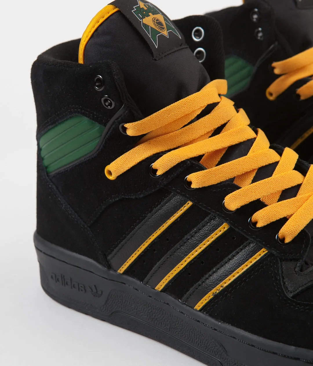 Adidas Rivalry Hi OG 'Na-Kel' Shoes - Core Black / Collegiate Gold / Collegiate Green