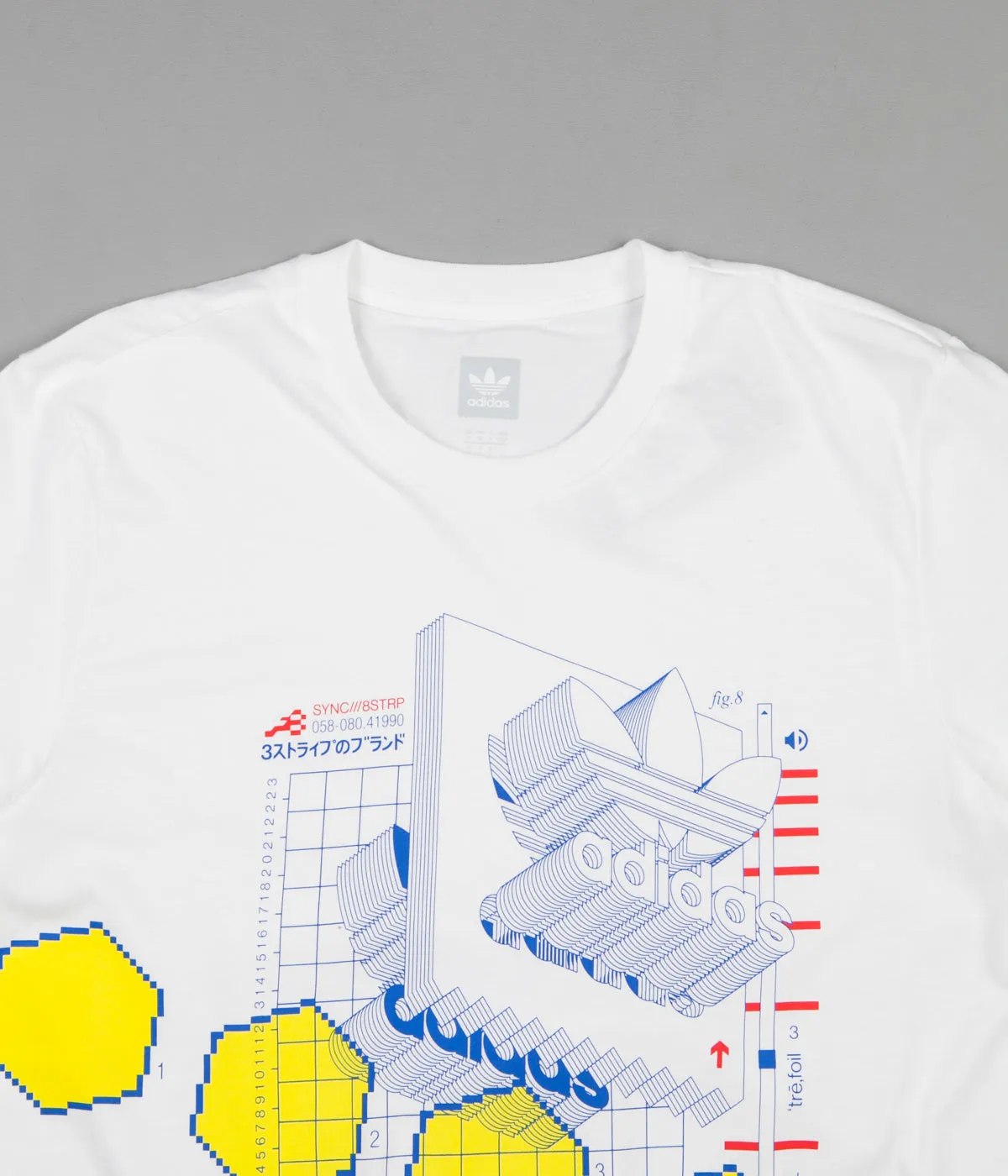 Adidas Vetter T-Shirt - White / Blue / Bright Yellow / Red