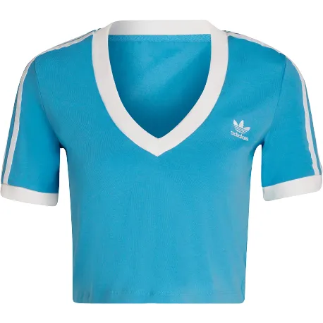 Adidas Women's Adicolor Classics Cropped Tee - Sky Rush Blue / White