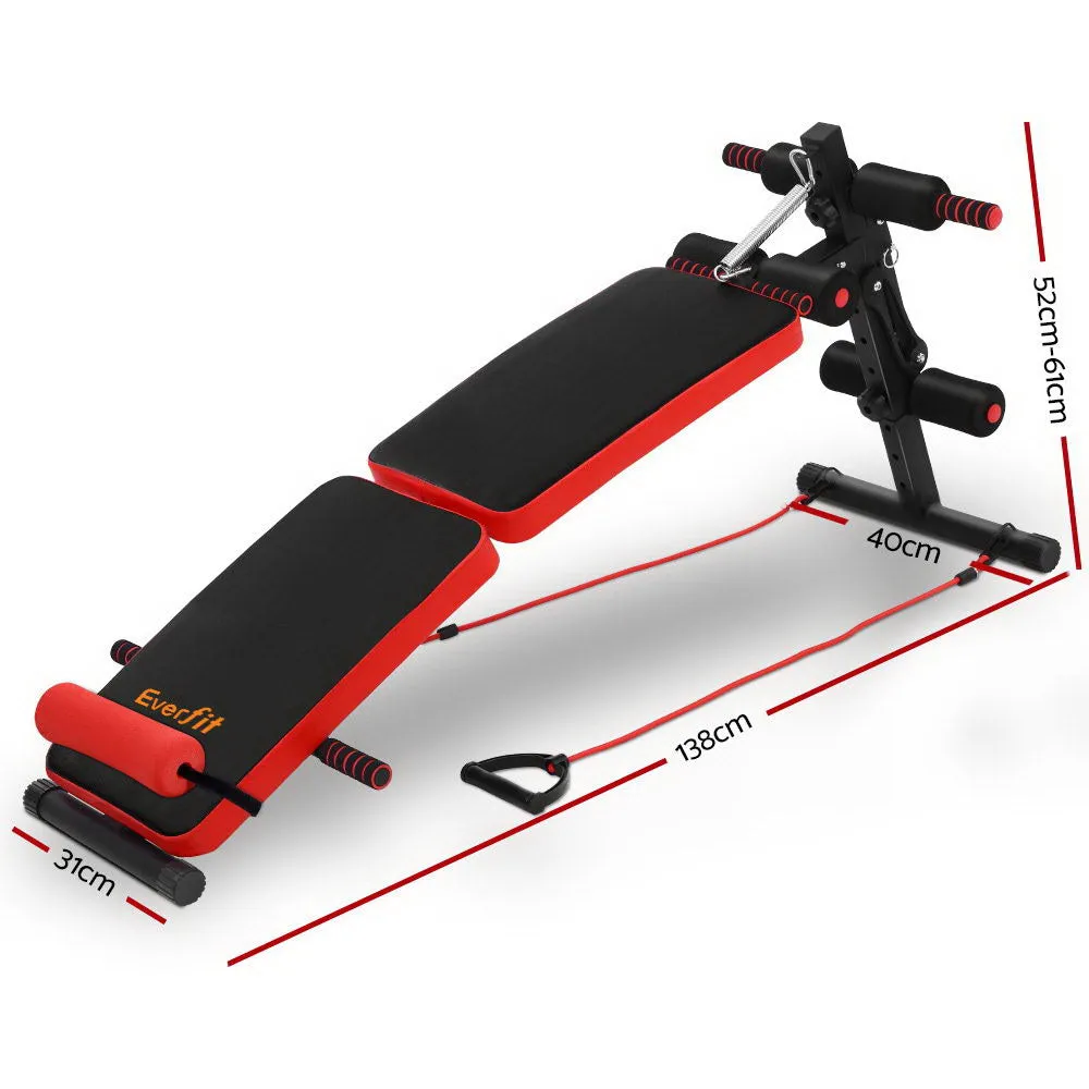 Adjustable Multifunctional Weight Sit-Up Bench with resistance bands - Everfit