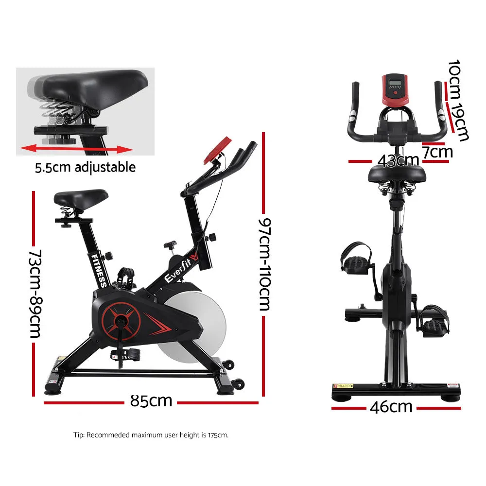 Adjustable Spin Bike 10KG Flywheel LCD Monitor - Everfit