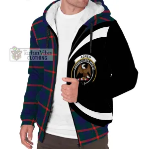 Agnew Tartan Sherpa Hoodie with Family Crest Circle Style