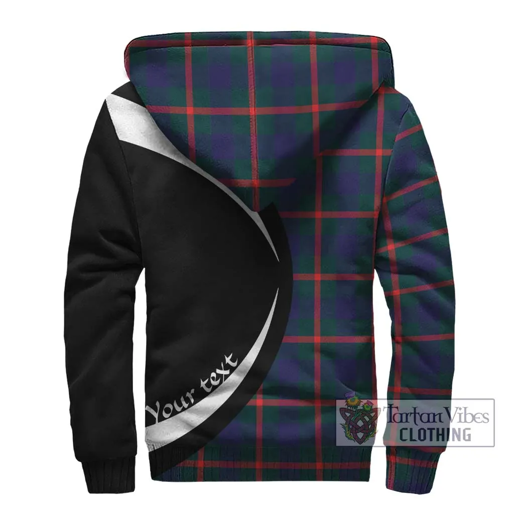 Agnew Tartan Sherpa Hoodie with Family Crest Circle Style