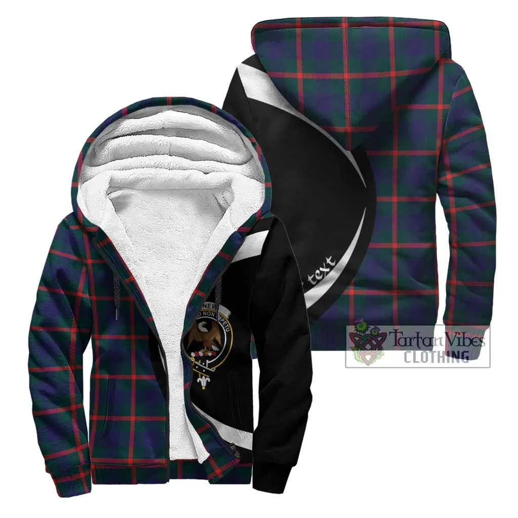 Agnew Tartan Sherpa Hoodie with Family Crest Circle Style