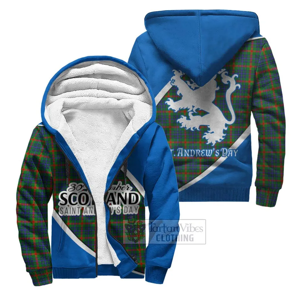 Aiton Family Crest Tartan Sherpa Hoodie Celebrate Saint Andrew's Day in Style