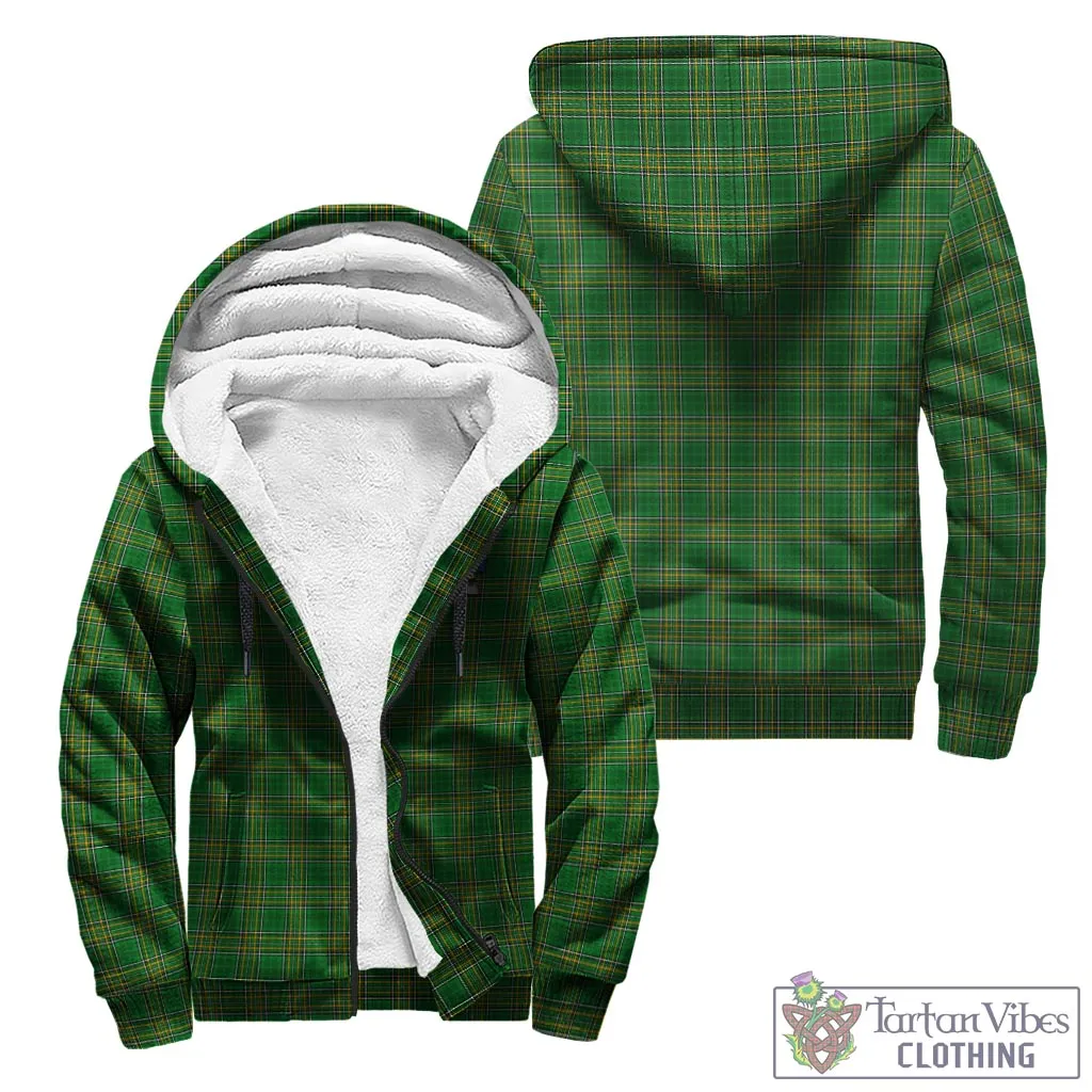 Aland Irish Clan Tartan Sherpa Hoodie with Coat of Arms