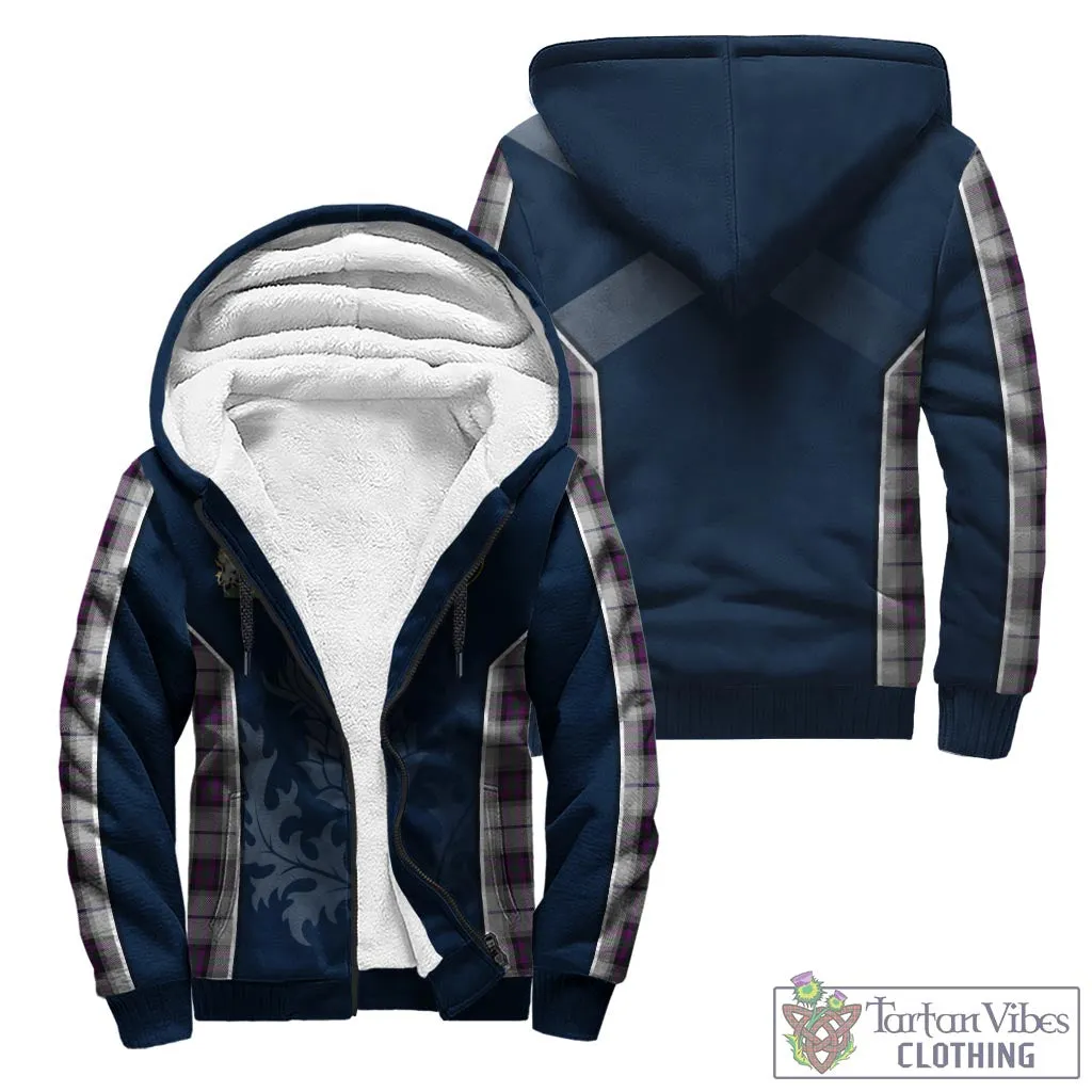 Alexander of Menstry Dress Tartan Sherpa Hoodie with Family Crest and Scottish Thistle Vibes Sport Style