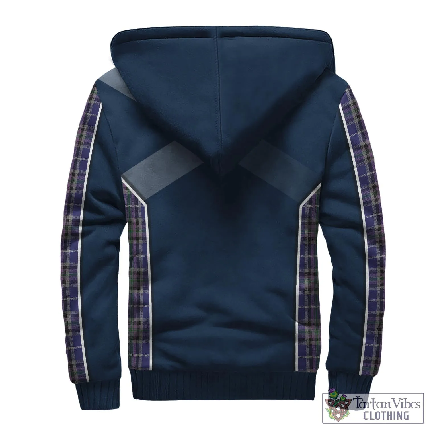 Alexander of Menstry Tartan Sherpa Hoodie with Family Crest and Scottish Thistle Vibes Sport Style