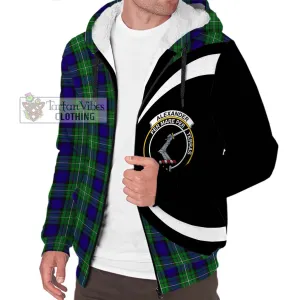 Alexander Tartan Sherpa Hoodie with Family Crest Circle Style