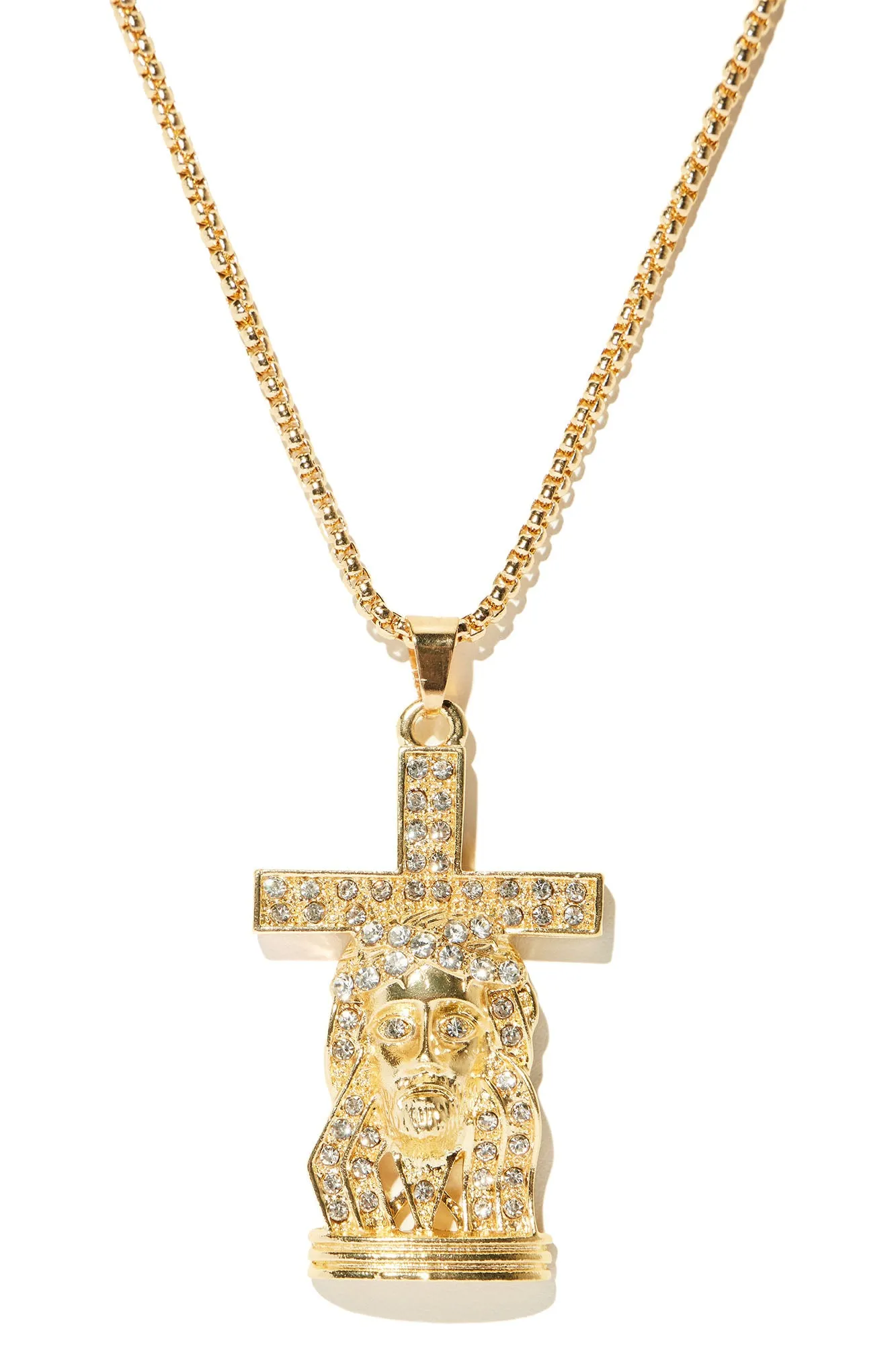 All I Need Holy Cross Pendant Chain Necklace - Gold