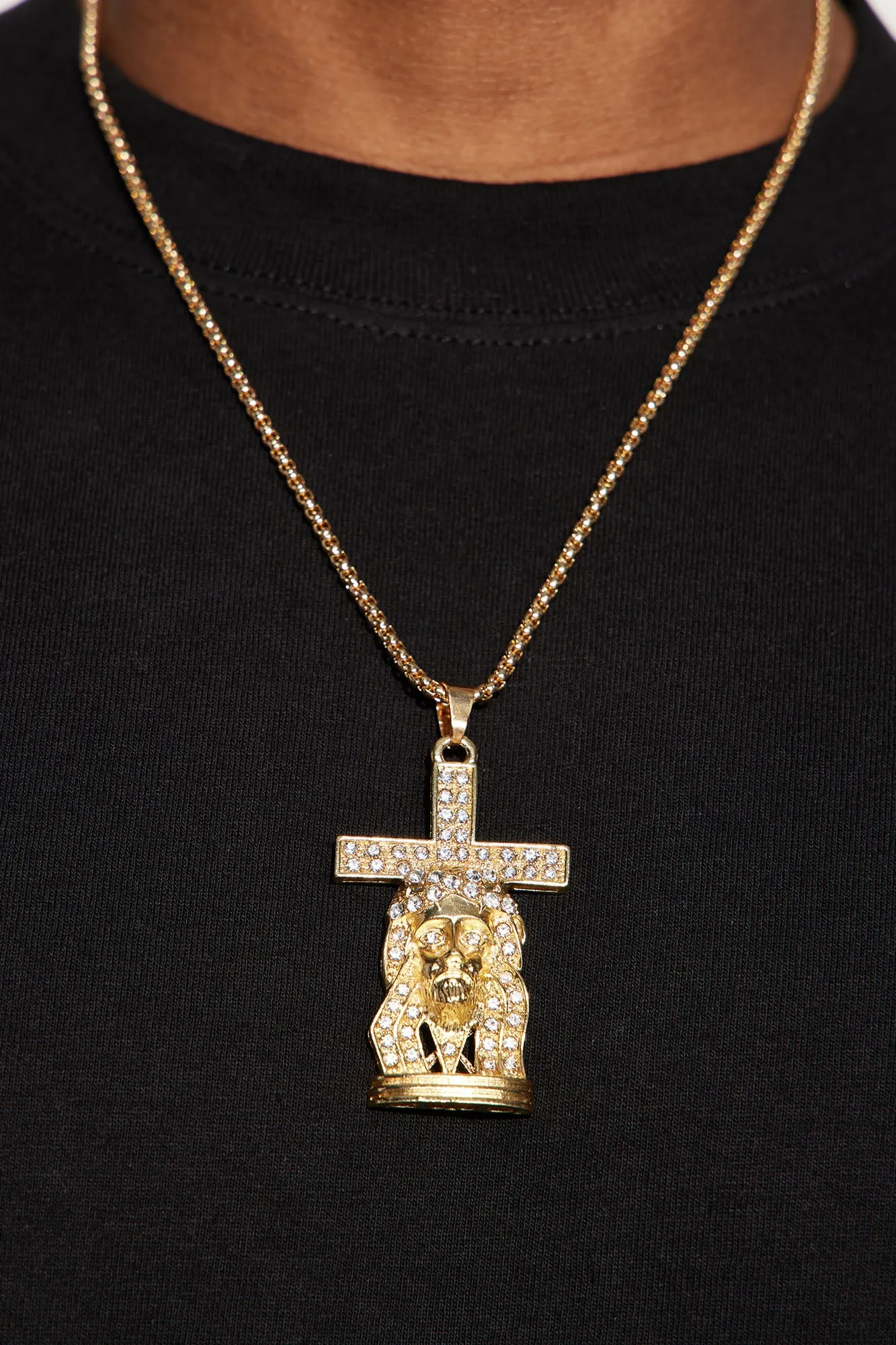 All I Need Holy Cross Pendant Chain Necklace - Gold