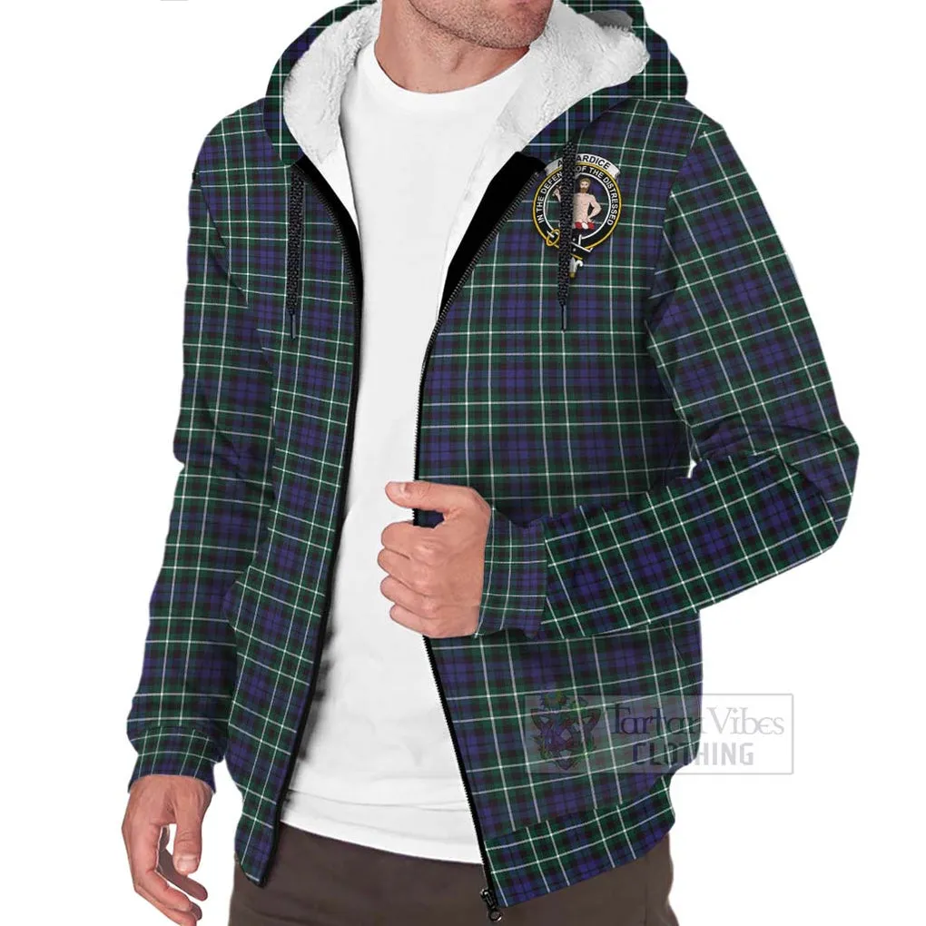 Allardice Tartan Sherpa Hoodie with Family Crest Celtic Skull Style