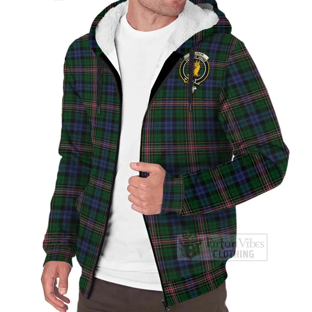 Allison Tartan Sherpa Hoodie with Family Crest Celtic Skull Style