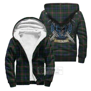 Allison Tartan Sherpa Hoodie with Family Crest Celtic Skull Style