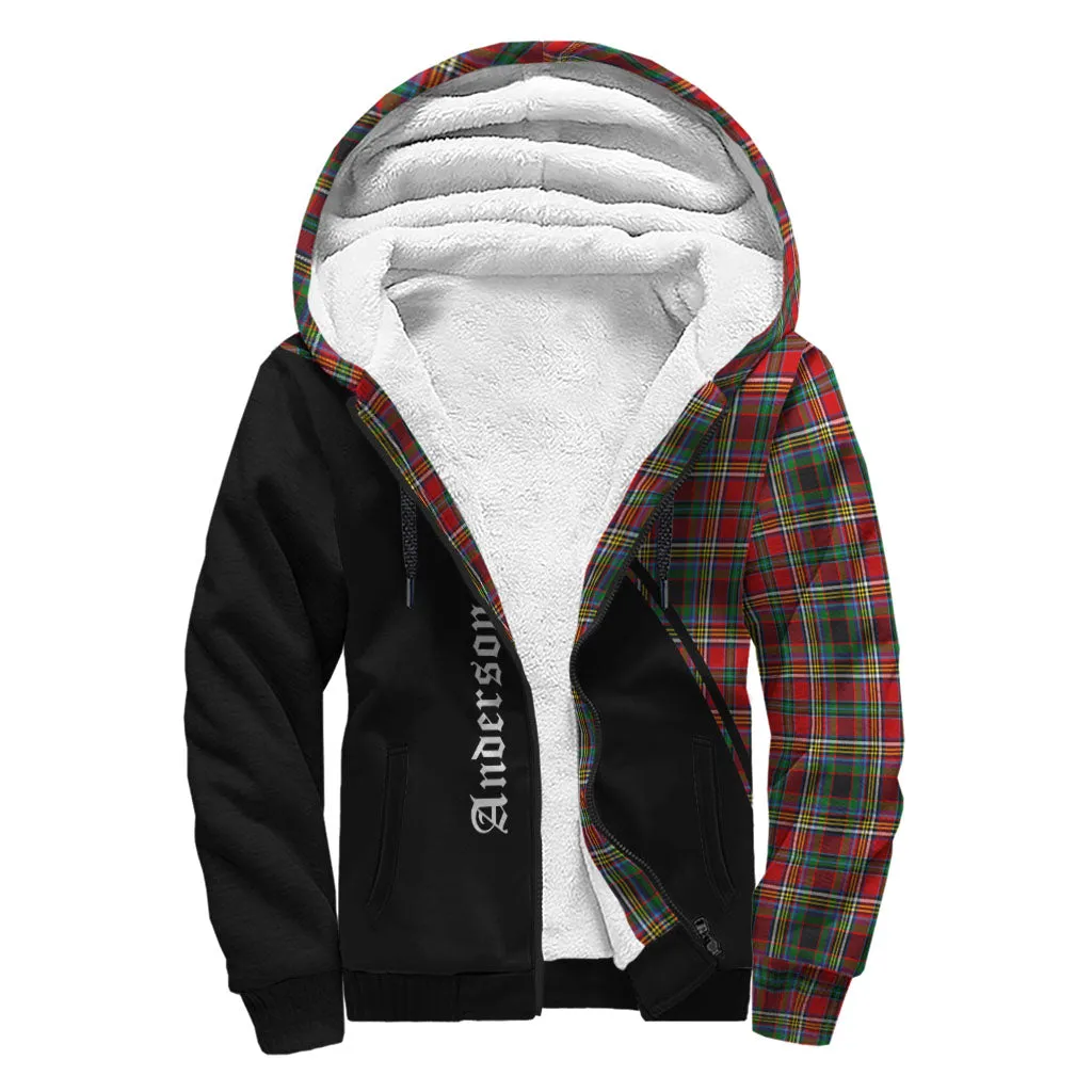 Anderson of Arbrake Tartan Sherpa Hoodie with Family Crest Curve Style