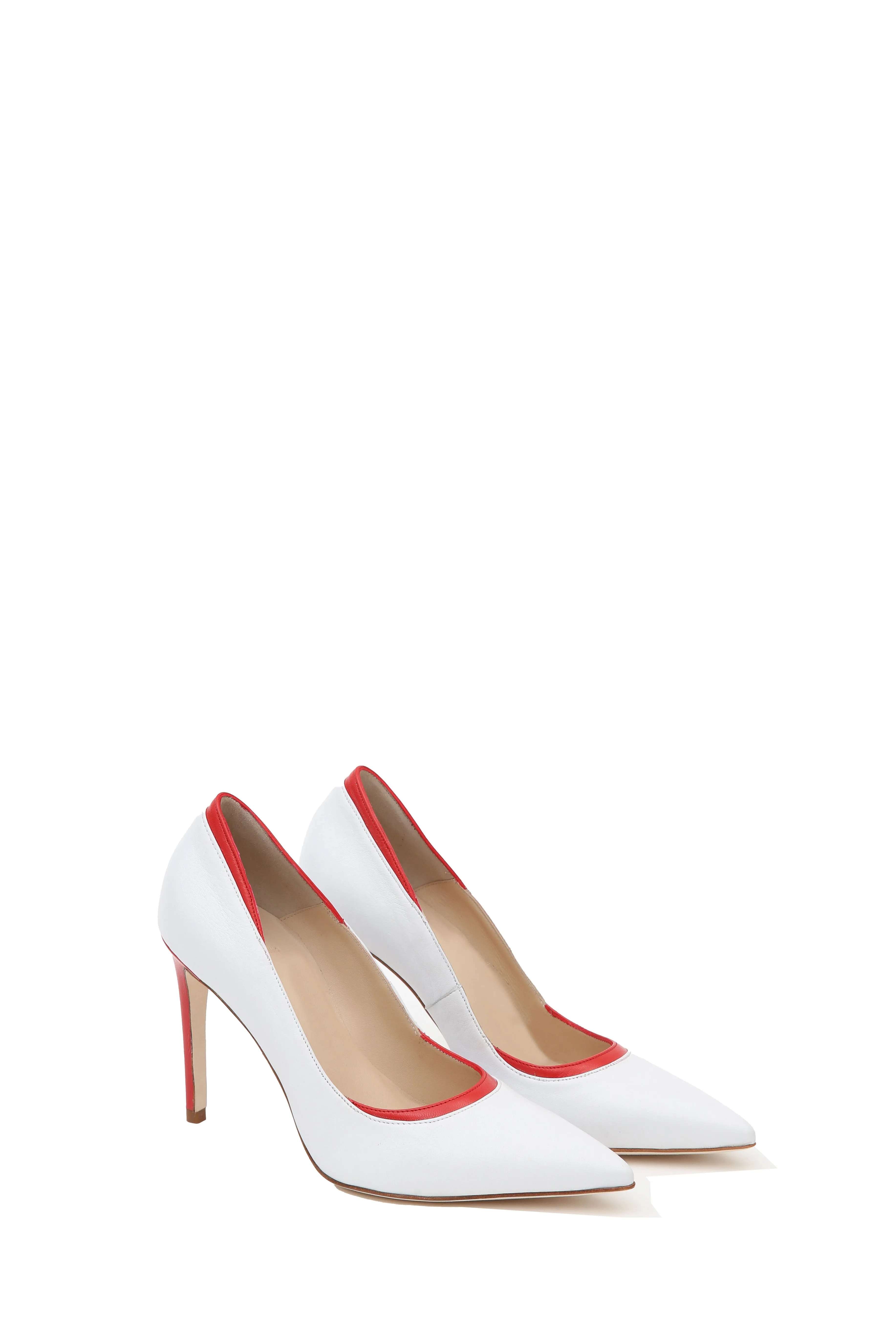 Anna Milky White and Ruby Red Pumps