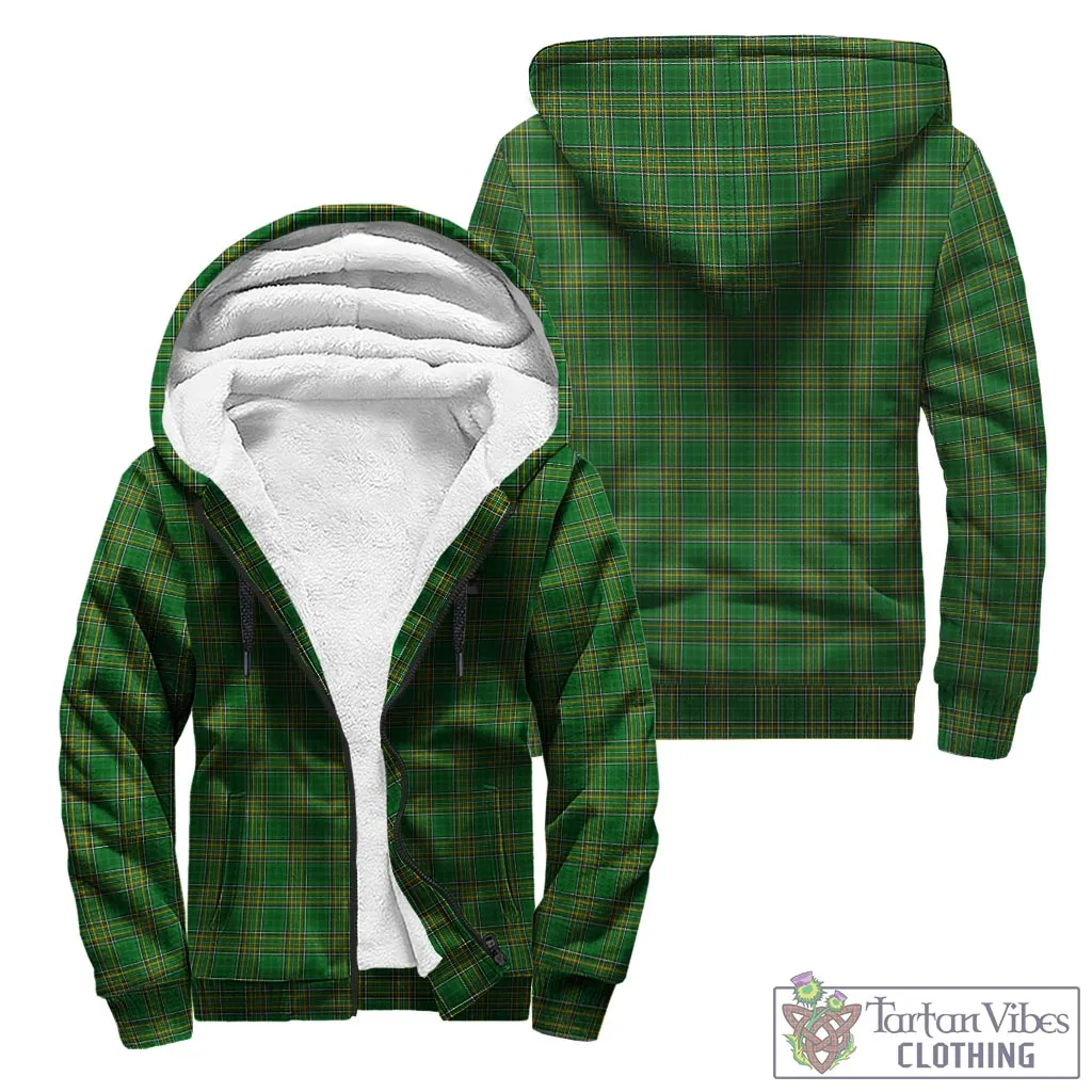 Aries Irish Clan Tartan Sherpa Hoodie with Coat of Arms