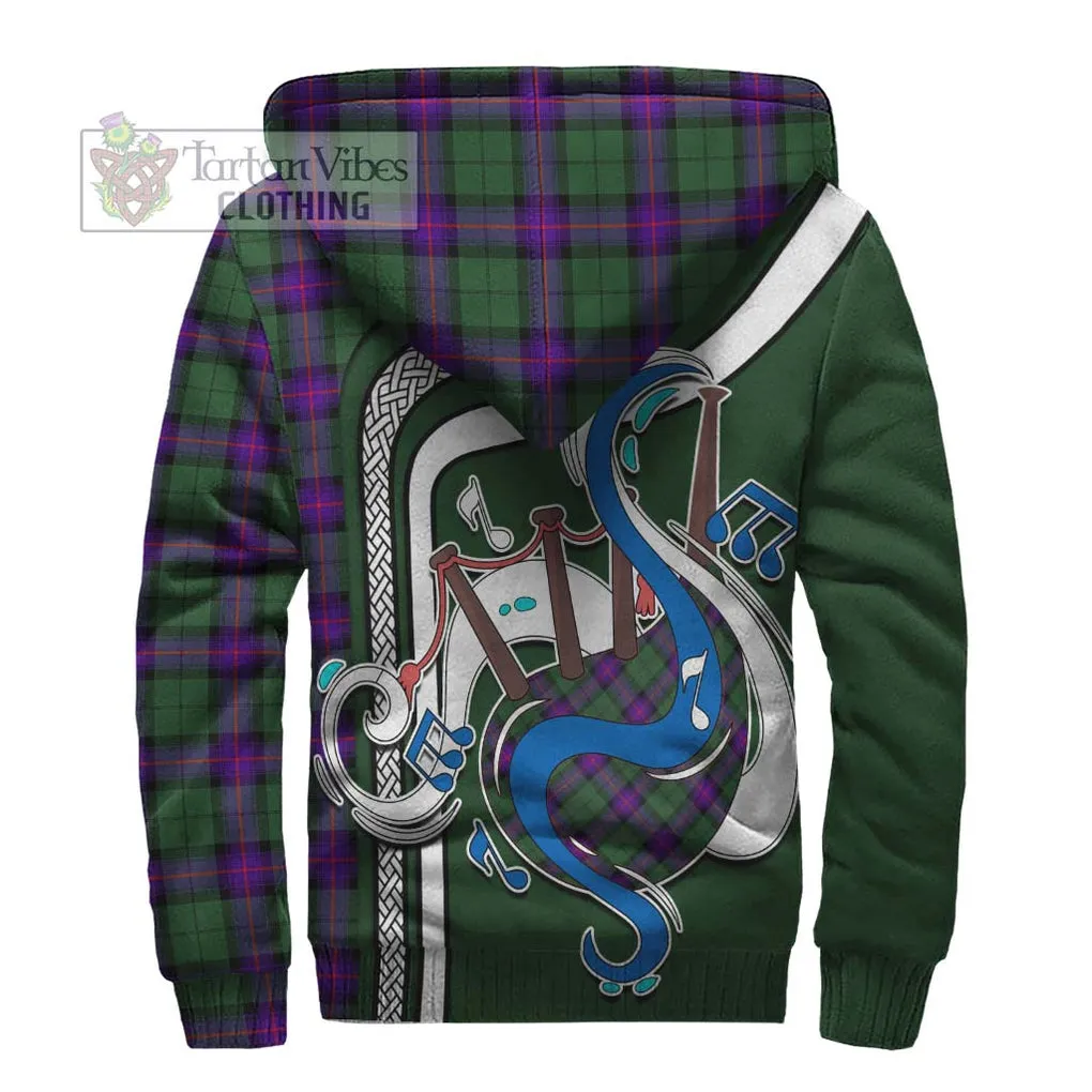 Armstrong Modern Tartan Sherpa Hoodie with Epic Bagpipe Style