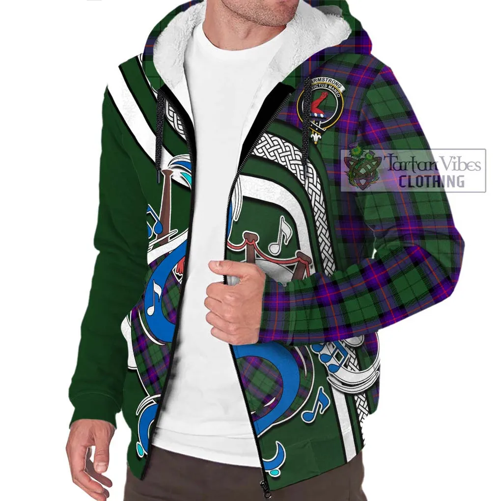 Armstrong Modern Tartan Sherpa Hoodie with Epic Bagpipe Style