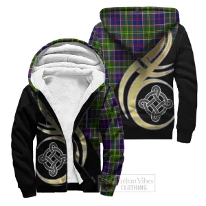 Arnott Tartan Sherpa Hoodie with Family Crest and Celtic Symbol Style