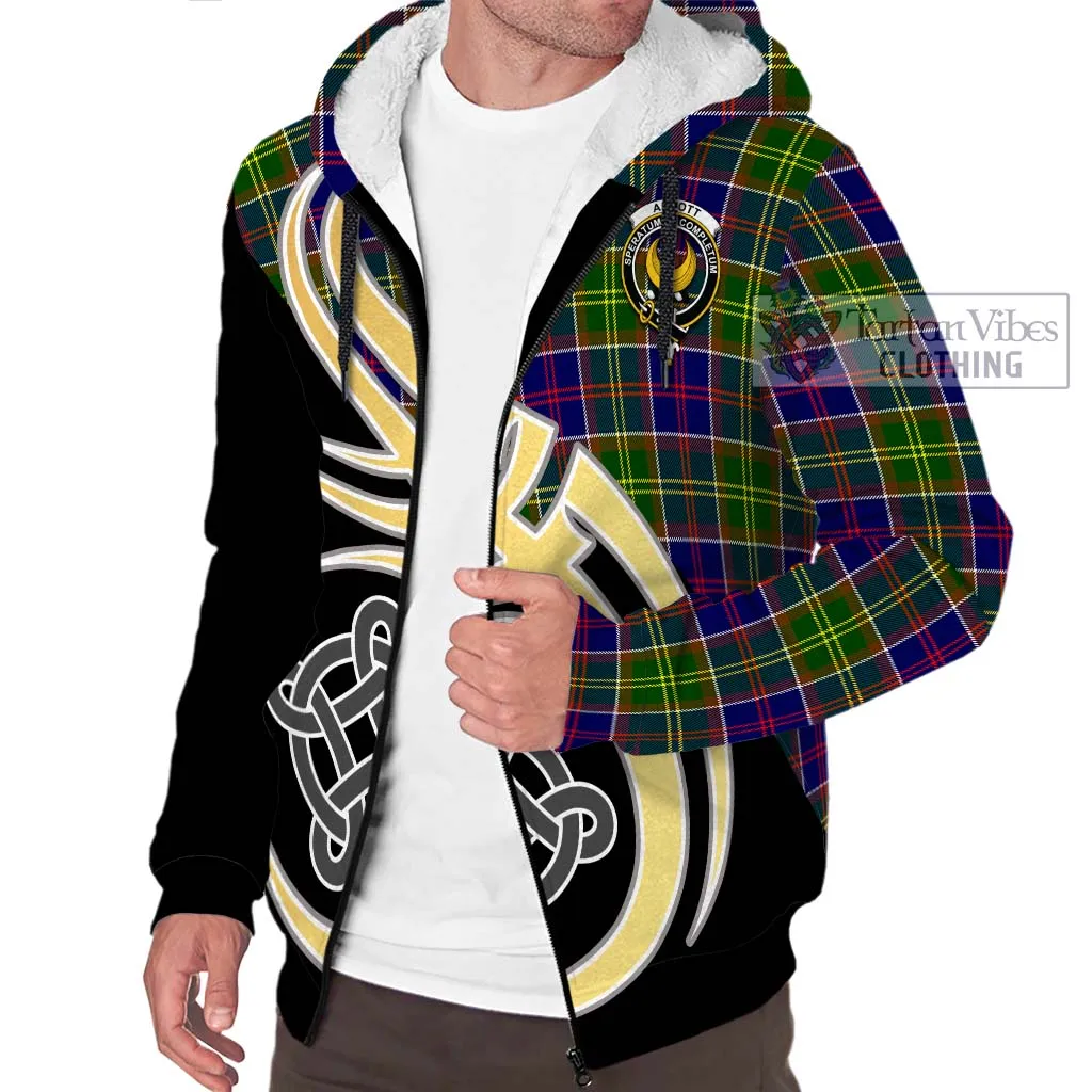 Arnott Tartan Sherpa Hoodie with Family Crest and Celtic Symbol Style