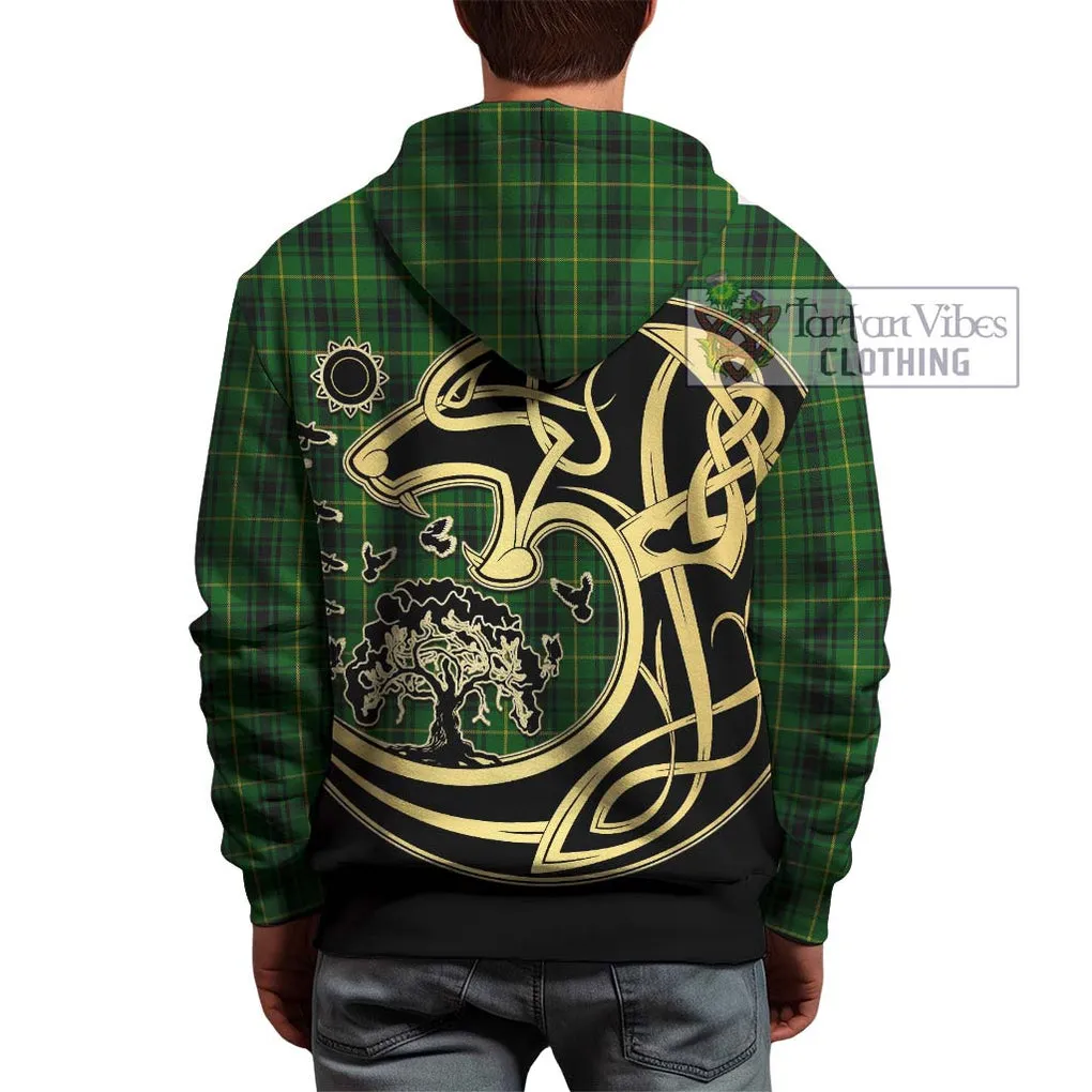 Arthur Tartan Hoodie with Family Crest Celtic Wolf Style