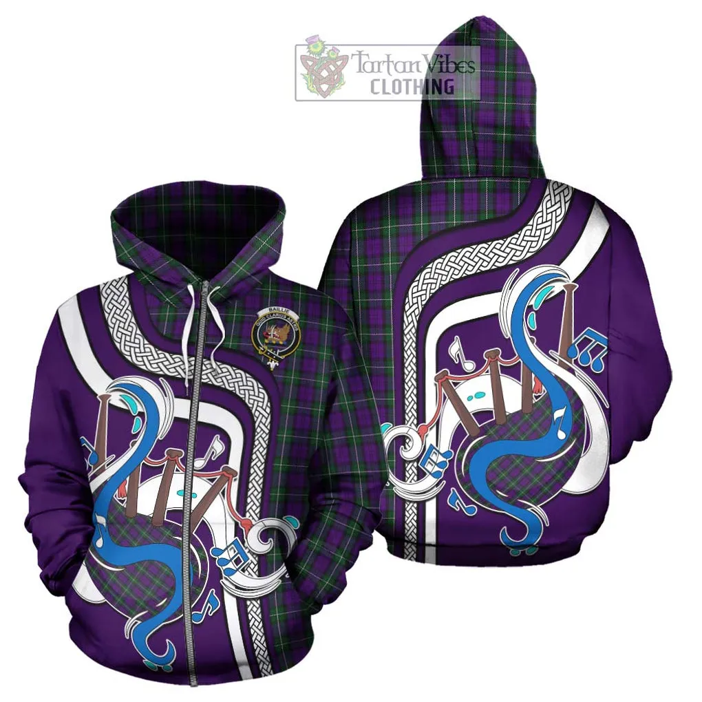 Baillie Highland Society Tartan Hoodie with Epic Bagpipe Style