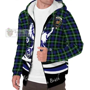 Baillie of Polkemmet Tartan Sherpa Hoodie with Alba Gu Brath Regal Lion Emblem