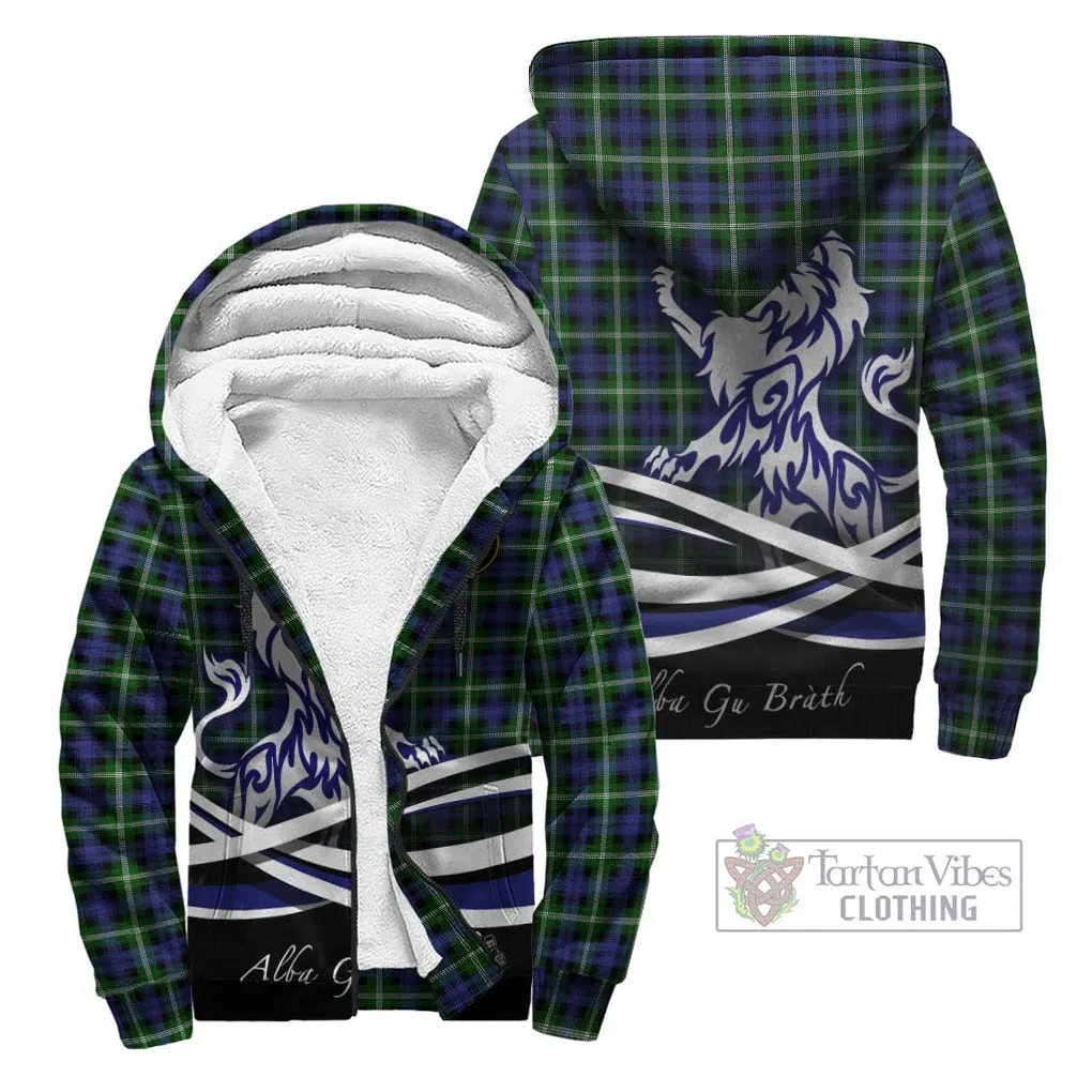 Baillie of Polkemmet Tartan Sherpa Hoodie with Alba Gu Brath Regal Lion Emblem