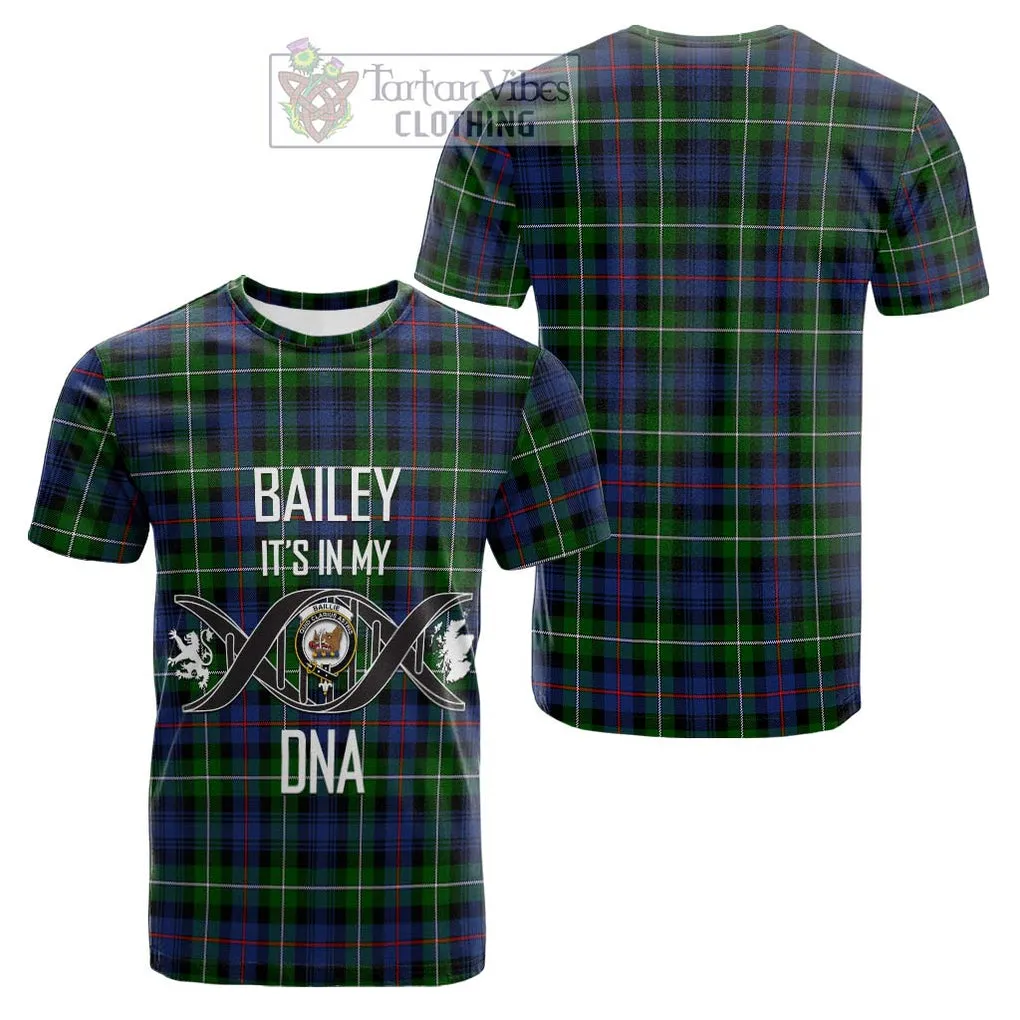 Baillie Tartan Cotton T-shirt with Family Crest DNA In Me Style