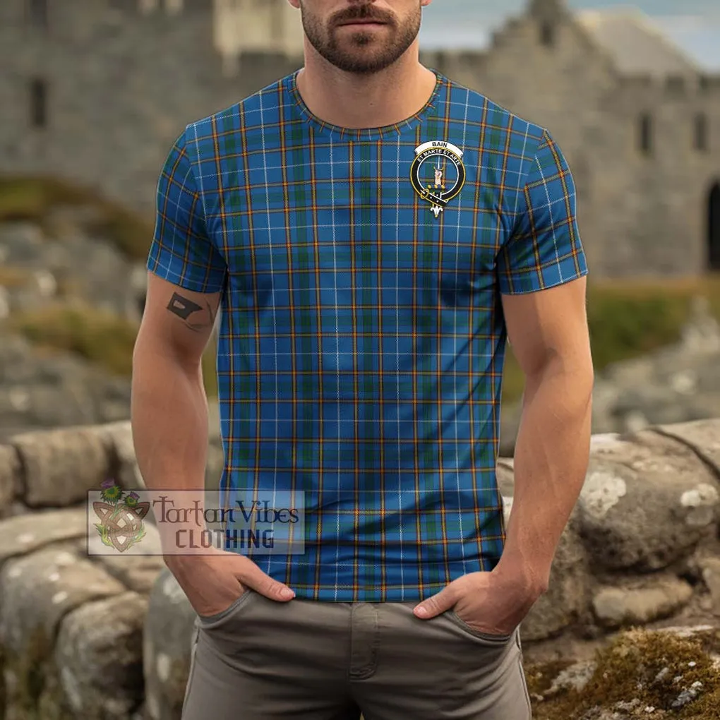 Bain Tartan Cotton T-Shirt with Family Crest