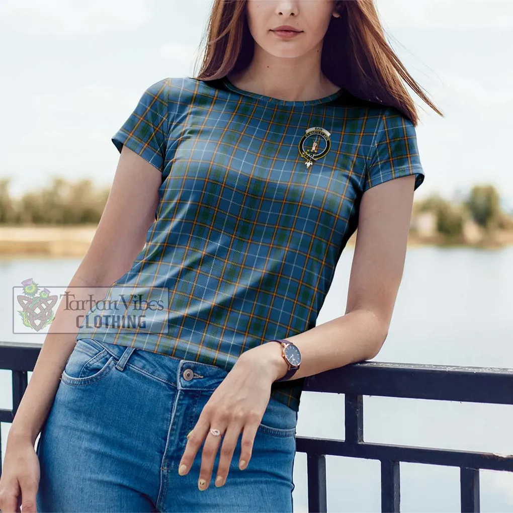 Bain Tartan Cotton T-Shirt with Family Crest