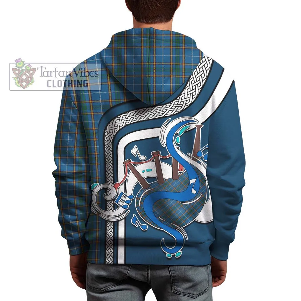 Bain Tartan Hoodie with Epic Bagpipe Style